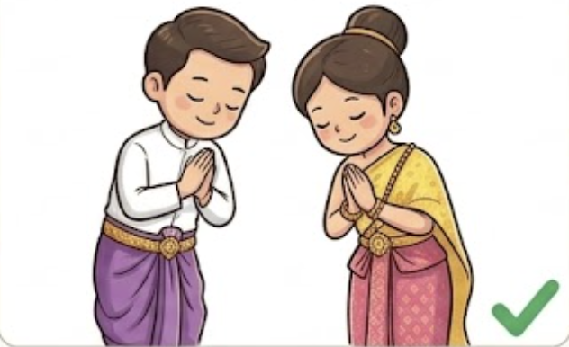 Do: respectful wai and polite hand gestures